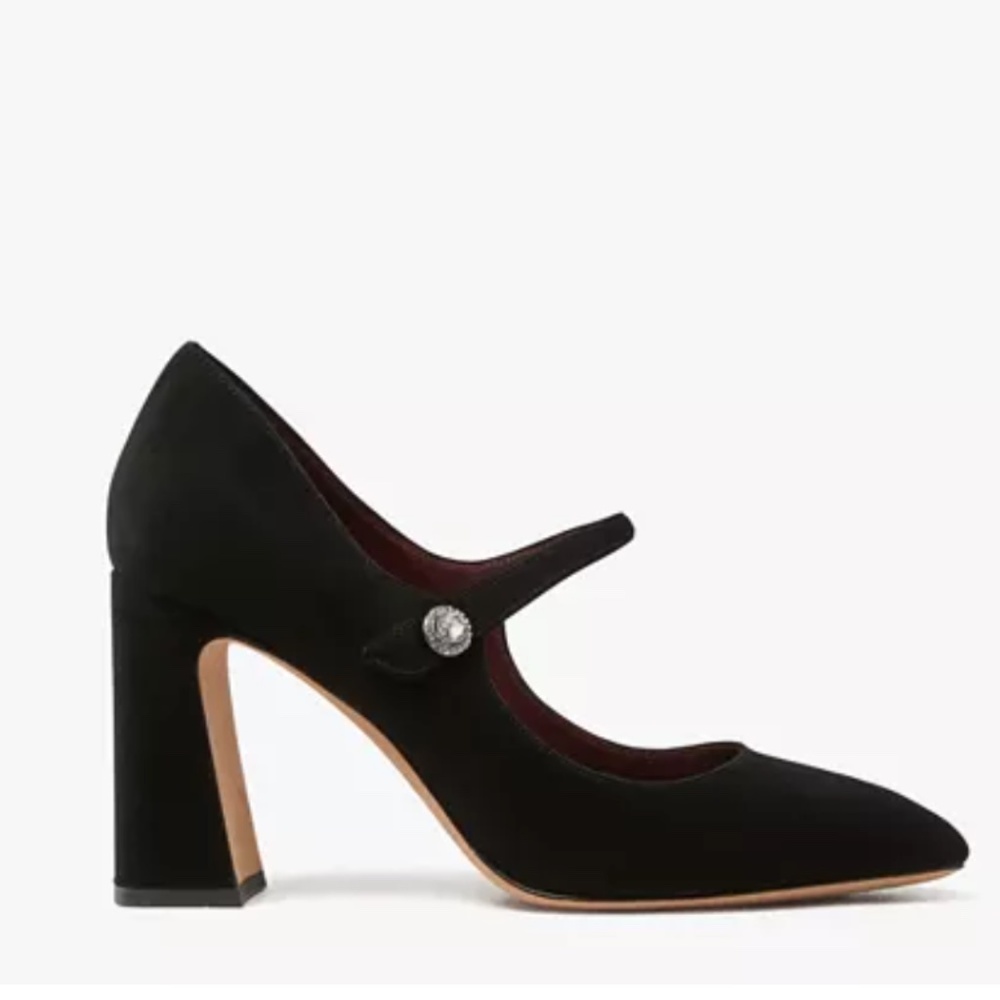 Kate Spade Maren Mary Jane Pumps, 8, Black Suede